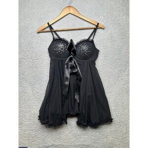 Victoria’s Secret padded push up bling babydoll Black size 36 c